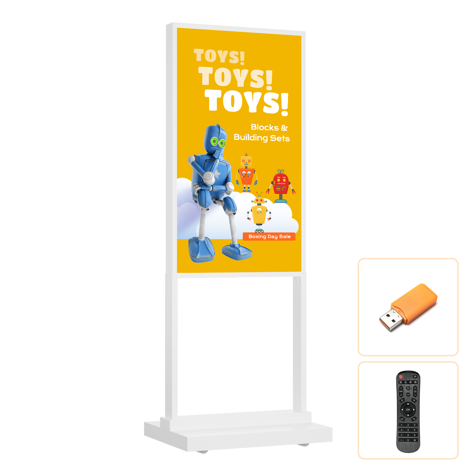 55 inches pole-stand type slim 4K LCD screen